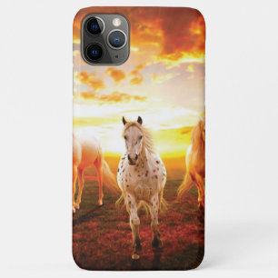 Funda Para iPhone 11 Pro Max Caballos al atardecer lanzando almohada