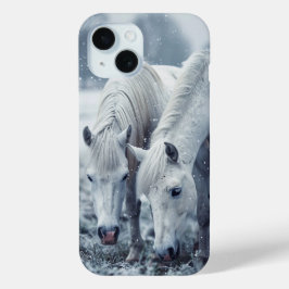 Funda Para iPhone 15 Caballos blancos