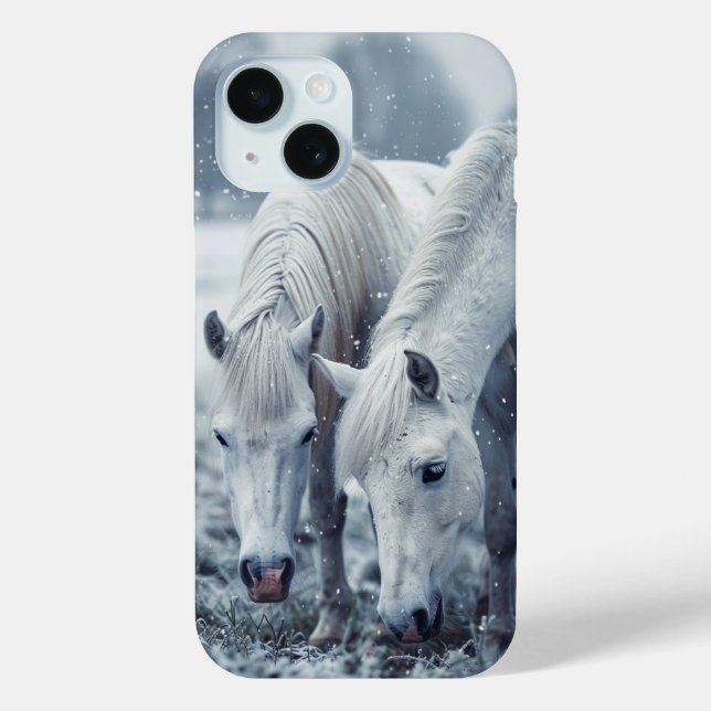 Funda De Case-Mate Para iPhone Caballos blancos (Reverso )
