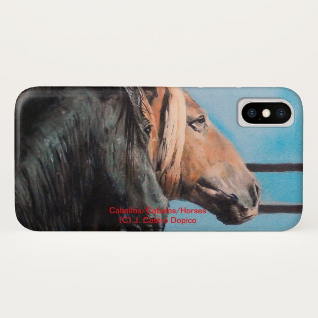 Funda De Case-Mate Para iPhone Caballos/Cabalos/Horses (Reverso (horizontal))