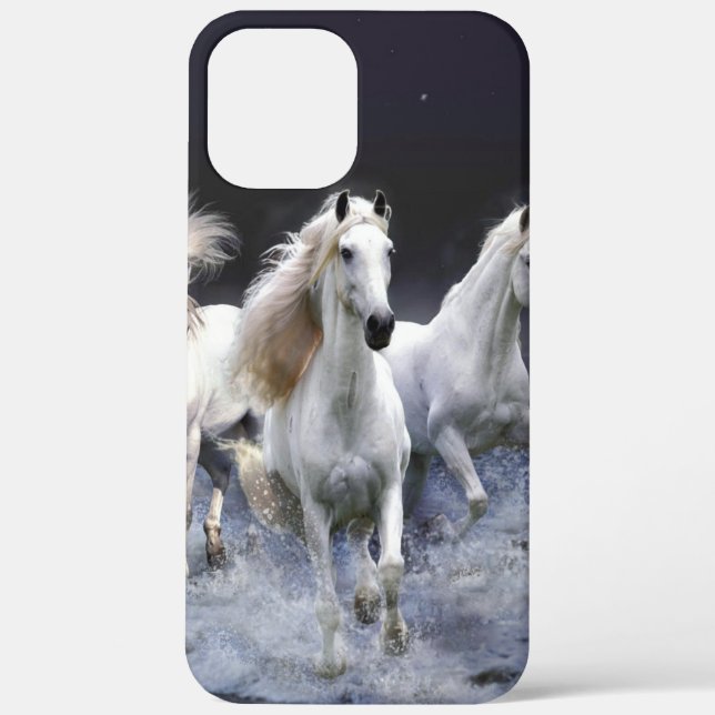 Funda De Case-Mate Para iPhone Caballos corriendo lanzando almohada (Reverso )
