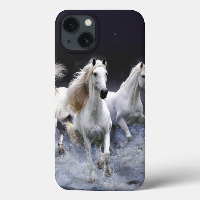 Funda De Case-Mate Para iPhone Caballos corriendo lanzando almohada (Reverso)