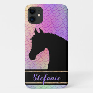 Funda Para iPhone 11 Caballos de Corazón III (suaves pastel con corazon