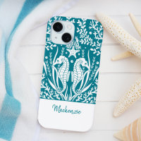 Caballos de mar azules verde azulados personalizad