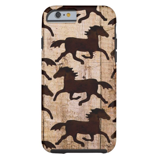 Funda De Case-Mate Para iPhone Caballos del País Occidental sobre Regalos de Vaqu (Reverso)