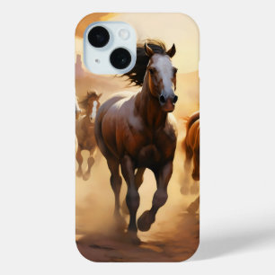 Funda Para iPhone 15 Caballos en el desierto