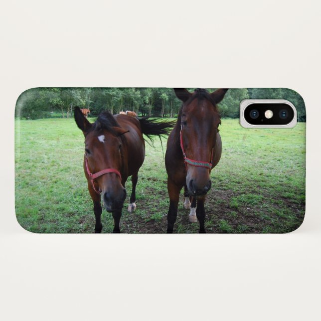 Funda De Case-Mate Para iPhone Caballos en el pasto (Reverso (horizontal))