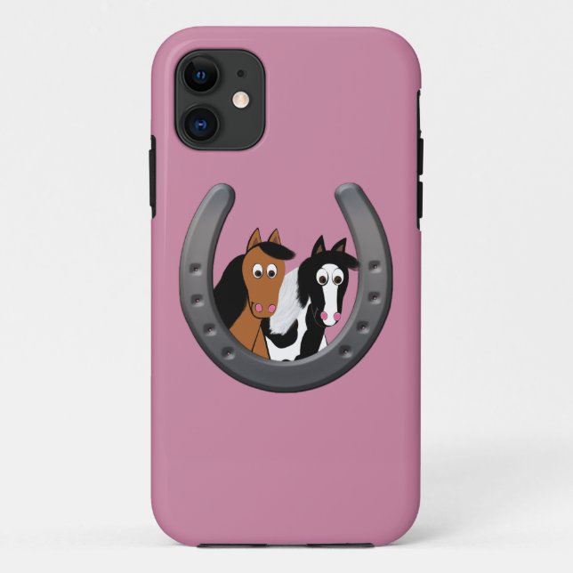Funda De Case-Mate Para iPhone caballos en herradura (Reverso)