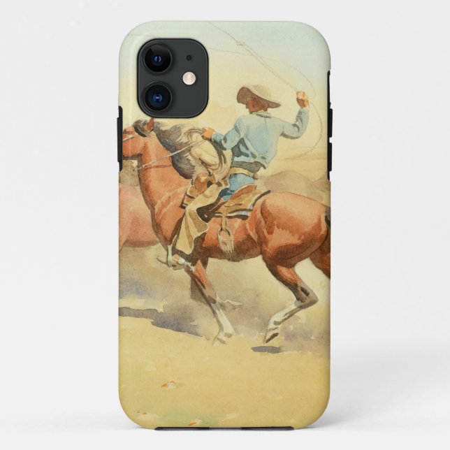 Funda De Case-Mate Para iPhone Caballos en pista por Maynard Dixon (Reverso)