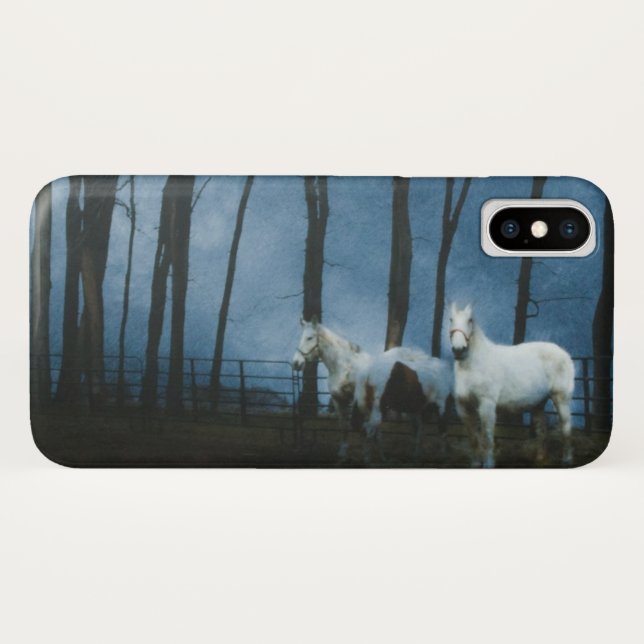 Funda De Case-Mate Para iPhone Caballos fantasmales a medianoche (Reverso (horizontal))