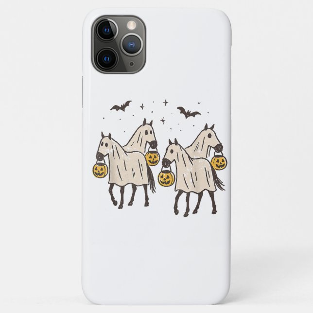 Funda De Case-Mate Para iPhone Caballos Fantasmas Lindos Halloween Truco o Trato  (Reverso)