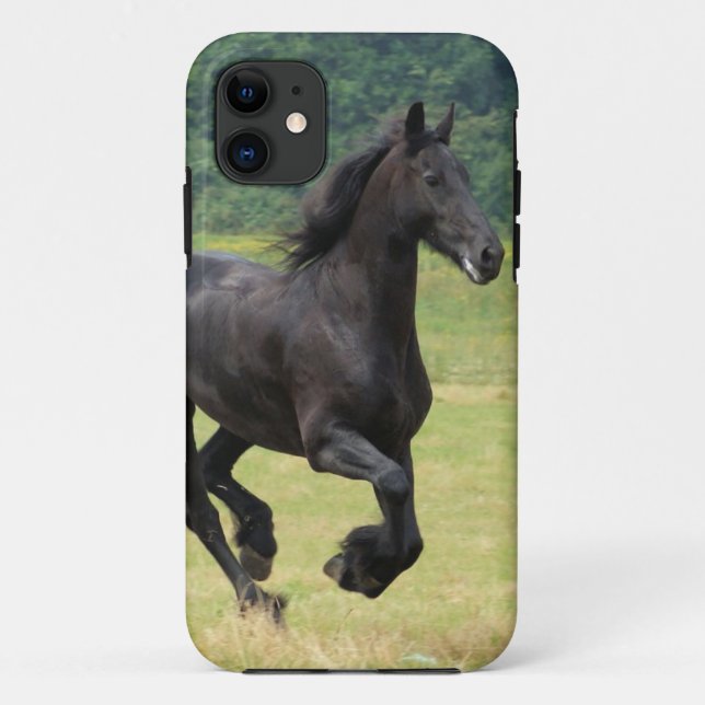 Funda De Case-Mate Para iPhone Caballos frisios galopantes (Reverso)