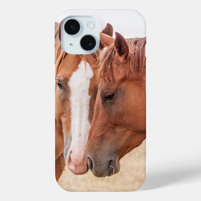 Funda De Case-Mate Para iPhone Caballos hociqueando en un prado (Reverso )