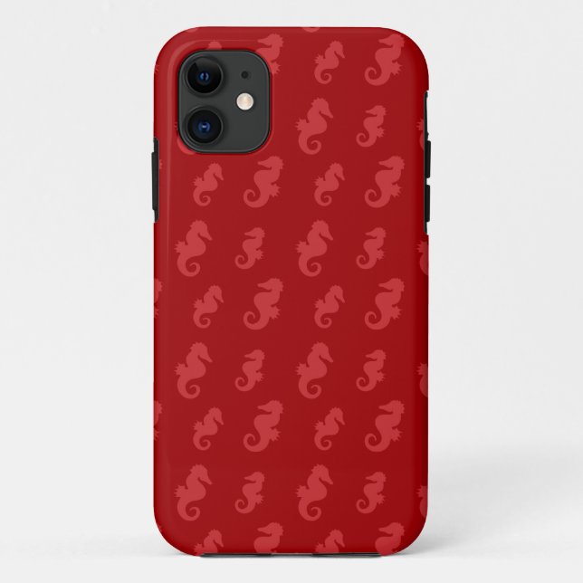 Funda De Case-Mate Para iPhone Caballos marinos rojos (Reverso)