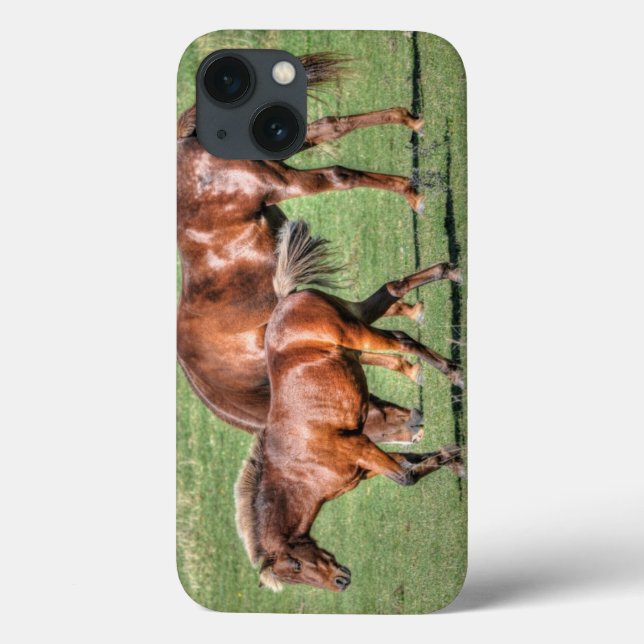 Funda De Case-Mate Para iPhone Caballos - Tema americano occidental (Reverso)