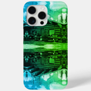 Funda Para iPhone 15 Pro Max Cabaña de troncos alaskeña moderna vintage EE. UU.