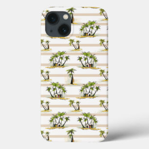 Funda Para iPhone 13 Cabaña y palmas tropicales