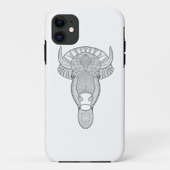 Funda De Case-Mate Para iPhone Cabeza de Bull del estilo (Reverso)