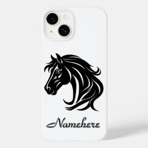 Funda Para iPhone 14 De Case-Mate Cabeza de caballo negro magnífico con nombre
