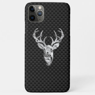 Funda Para iPhone 11 Pro Max Cabeza de ciervo plateado sobre la impresión en fo