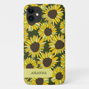 Funda Para iPhone 11 Cabeza de girasol flor de verano