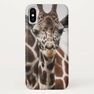 Funda Para iPhone X Cabeza de jirafa Piel de piel de animal africano