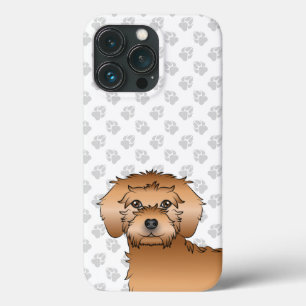 Funda Para iPhone 13 Pro Cabeza de perro cartoon lindo Goldendoodle mini de