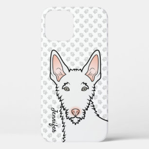 Funda Para iPhone 12 Cabeza de perro Ibizan Hound de pelo blanco y alam