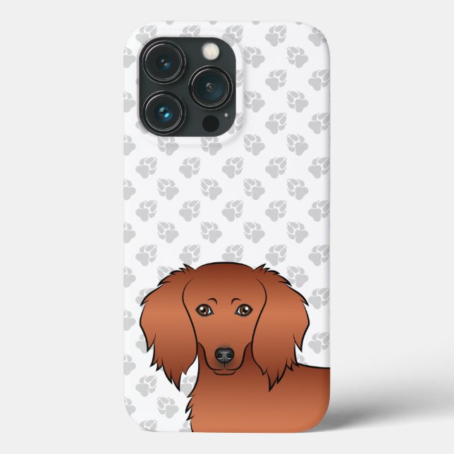 Funda De Case-Mate Para iPhone Cabeza de perro salchicha de dibujos animados lind (Reverso )
