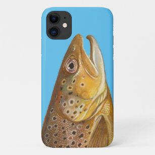 Funda Para iPhone 11 Cabeza de pez de trucha marrón de pesca aérea - Im