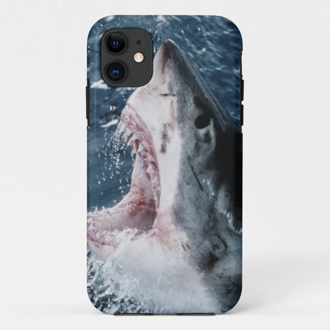 Funda De Case-Mate Para iPhone Cabeza de tiburón blanco (Reverso)