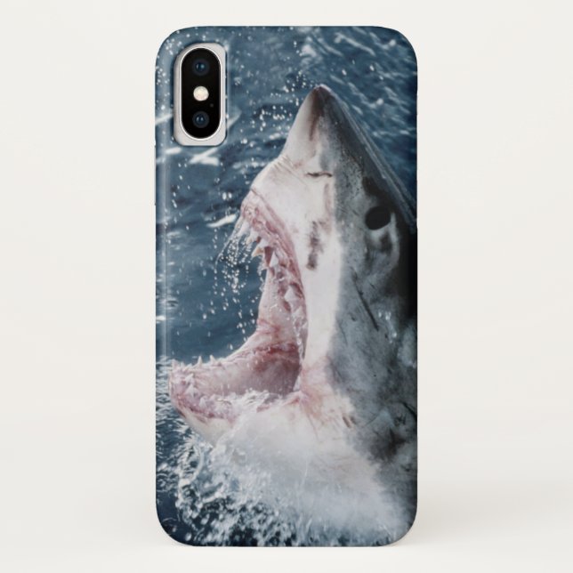 Funda De Case-Mate Para iPhone Cabeza de tiburón blanco (Reverso)