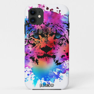 Funda Para iPhone 11 Cabeza de tigre acuarela personalizada