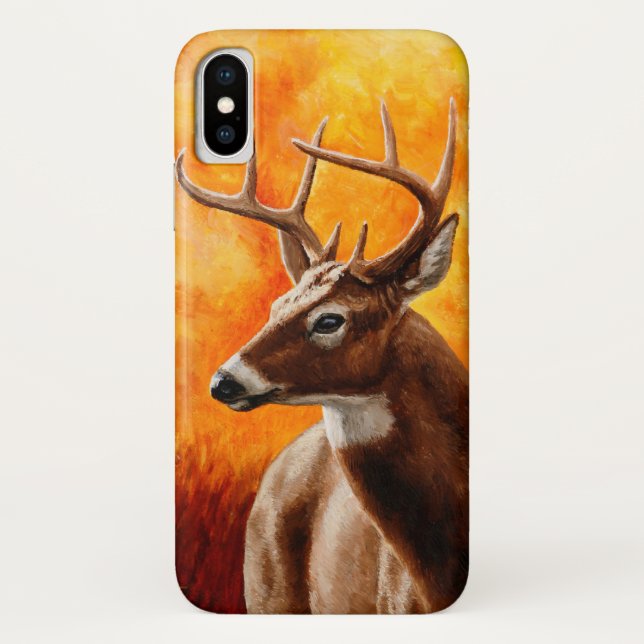 Funda De Case-Mate Para iPhone Cabeza de toro de Whitetail Deer Trophy (Reverso)