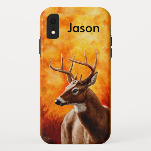 Funda De Case-Mate Para iPhone Cabeza de toro de Whitetail Deer Trophy (Reverso)