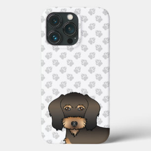 Funda Para iPhone 13 Pro Cabeza y patas de perro Dachshund de pelo duro jab