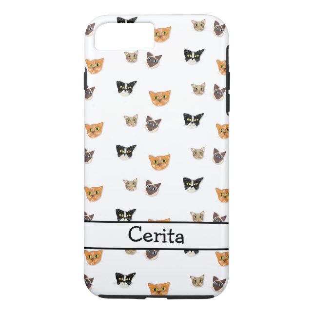 Funda De Case-Mate Para iPhone Cabezas de gato felices - Patrón (Reverso)