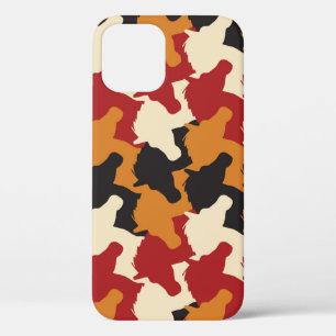 Funda Para iPhone 12 Cabezas de unicornio de camuflaje, patrón de repet