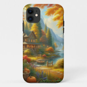 Funda Para iPhone 11 Cabina Acogedora En El Bosque