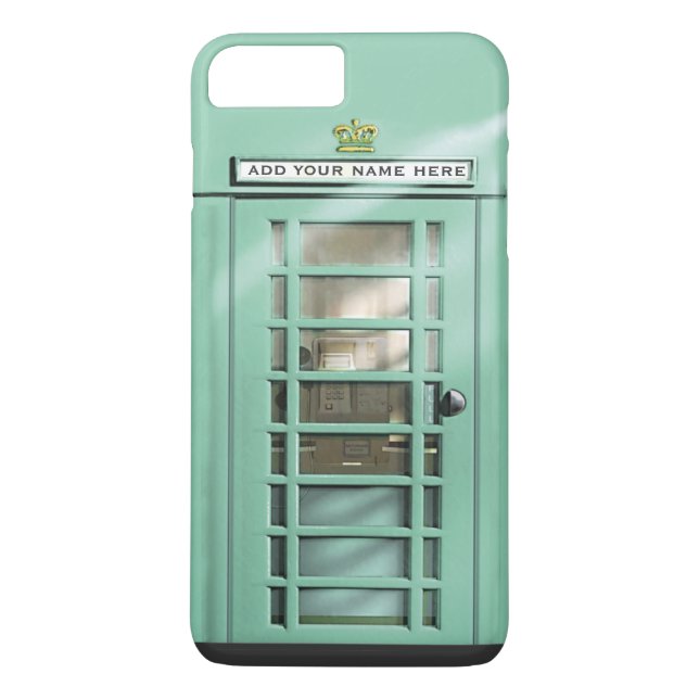 Funda De Case-Mate Para iPhone Cabina de teléfono británica de la verde menta (Reverso)