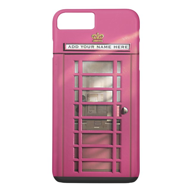 Funda De Case-Mate Para iPhone Cabina de teléfono británica rosada femenina (Reverso)