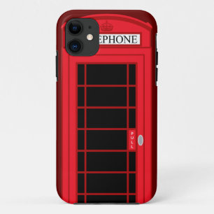 Funda Para iPhone 11 cabina de teléfonos público roja clásica del caso
