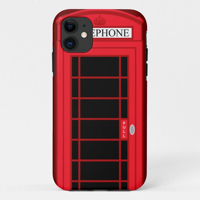 Funda De Case-Mate Para iPhone Cabina de teléfonos público roja clásica Reino (Reverso)