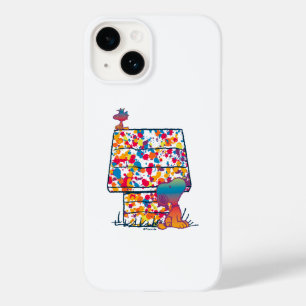 Funda Para iPhone 14 De Case-Mate Cacahuetes   Pintura arcoiris de Snoopy y Woodstoc