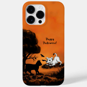 Funda Para iPhone 14 Pro Max De Case-Mate Cachorro con gato negro y murciélago, ¡Feliz Hallo