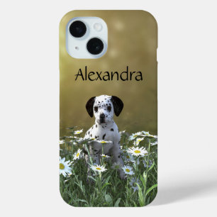 Funda Para iPhone 15 Cachorro dálmata en daisies