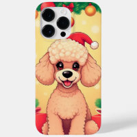 Cachorro de Caniche Adorable en Escena de Navidad