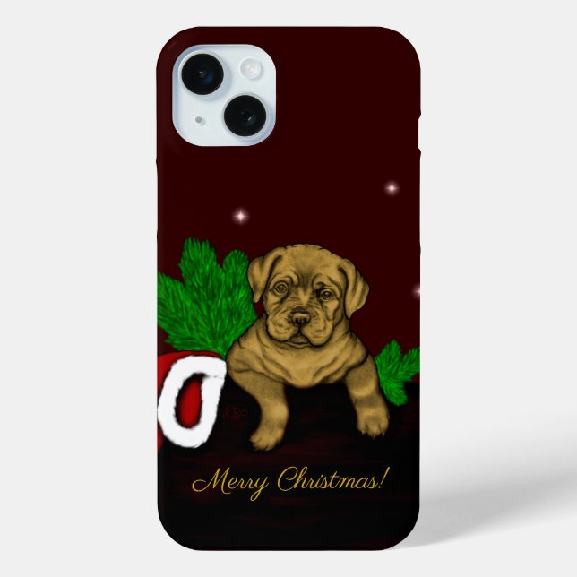 Funda De Case-Mate Para iPhone Cachorro de Navidad (Reverso )