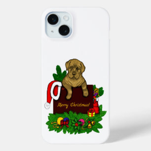 Funda Para iPhone 15 Mini Cachorro de Navidad