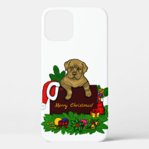Funda Para iPhone 12 Cachorro de Navidad